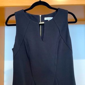 Calvin Klein elegant Sleeveless black dress with back gold zipper